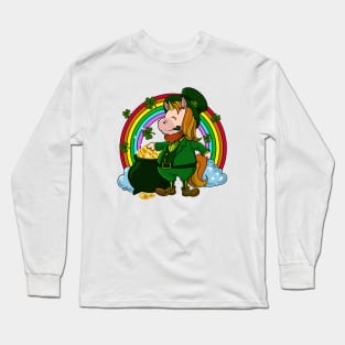 Unicorn Leprechaun - St Patricks Unicorn Long Sleeve T-Shirt